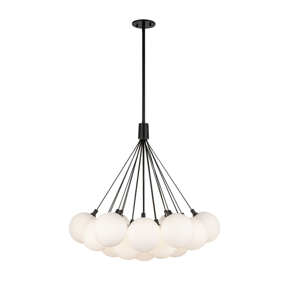 Kuzco Canada - CH3128-BK/OP - LED Chandelier - Bolla - Black/Opal Glass