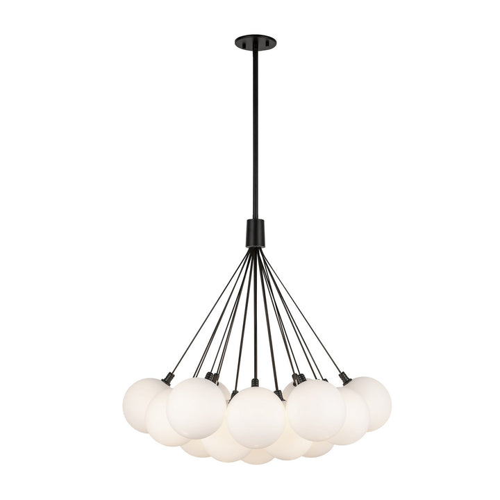 Kuzco Canada - CH3128-BK/OP - LED Chandelier - Bolla - Black/Opal Glass