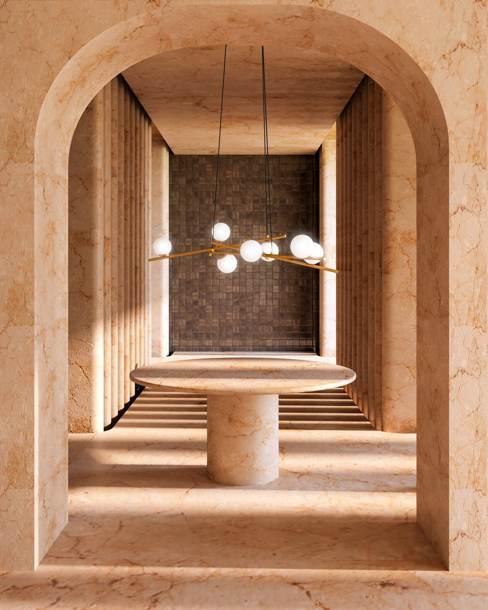 Kuzco Canada - CH89854-BG/GO-UNV - LED Chandelier - Amara - Brushed Gold/Glossy Opal Glass