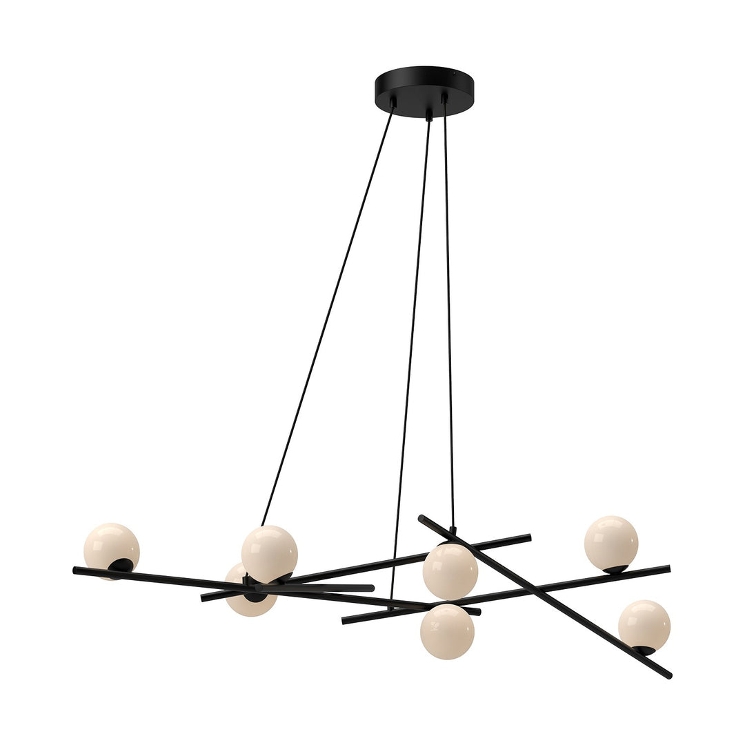 Amara LED Chandelier in Black/Glossy Opal Glass - available from The Lighting Shoppe, trusted by Canadian homeowners
