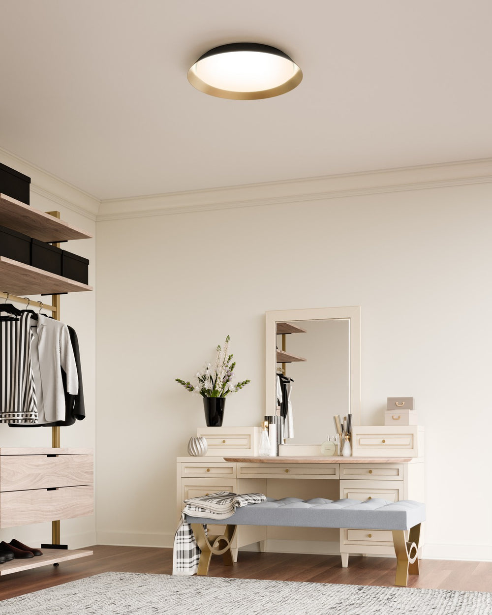 Kuzco Canada - FM43419-BK/GD-5CCT - LED Flush Mount - Jasper - Black/Gold