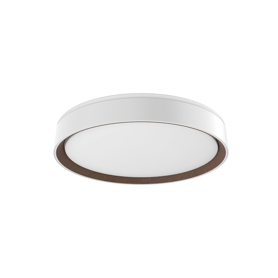 Kuzco Canada - FM43916-WH/WT-5CCT - LED Flush Mount - Essex - White/Walnut