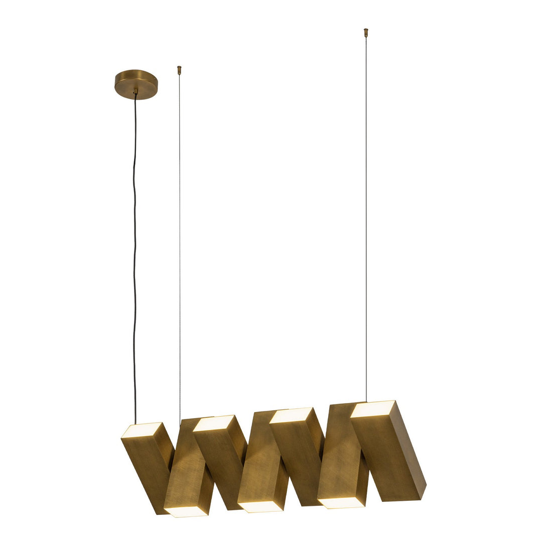 Domino LED Linear Pendant in Vintage Brass - available from The Lighting Shoppe, trusted by Canadian homeowners