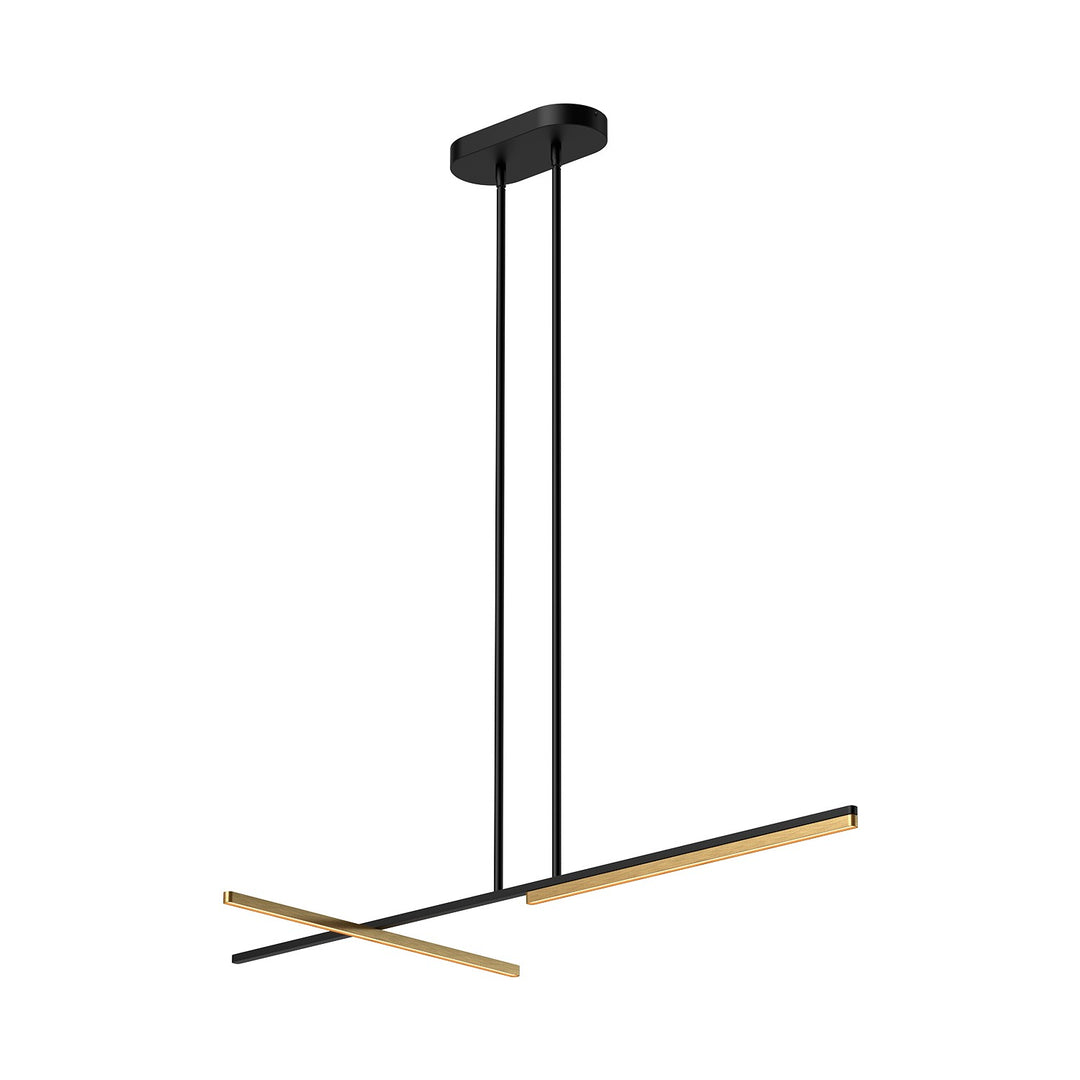 Shift LED Linear Pendant in Black/Brushed Gold - available from The Lighting Shoppe, trusted by Canadian homeowners