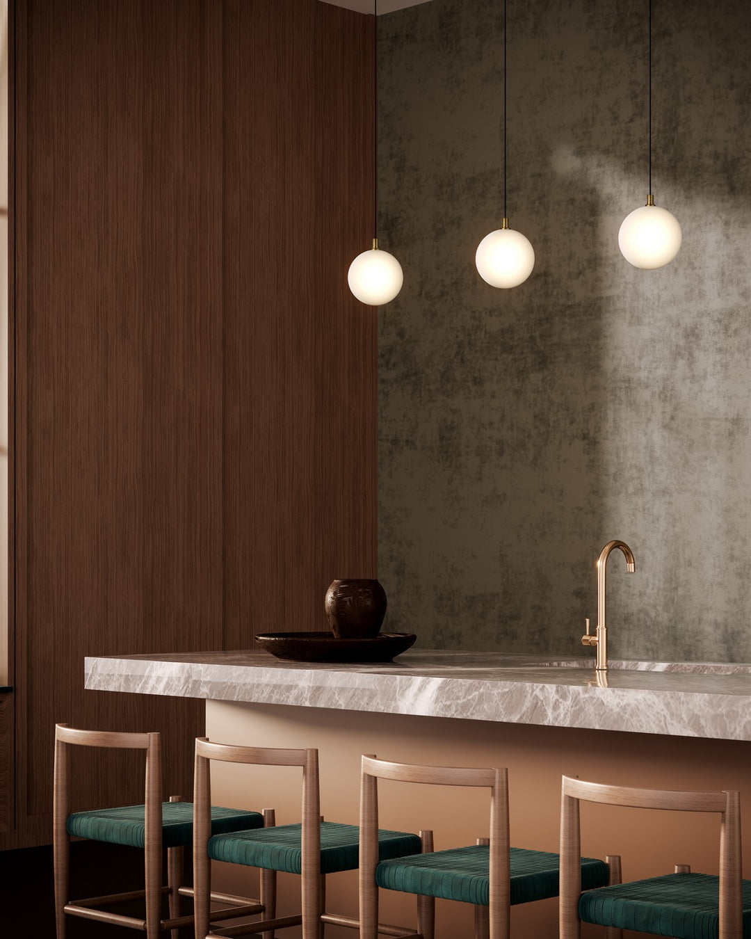 Kuzco Canada - PD3106-BG/OP - LED Pendant - Bolla - Brushed Gold/Opal Glass