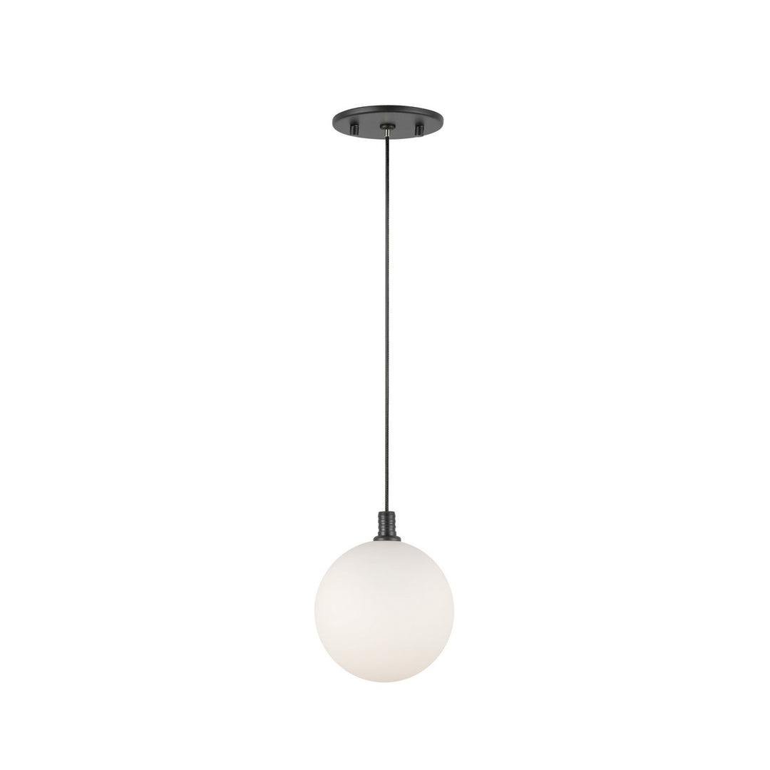 Bolla LED Pendant in Black/Opal Glass - available from The Lighting Shoppe, trusted by Canadian homeowners