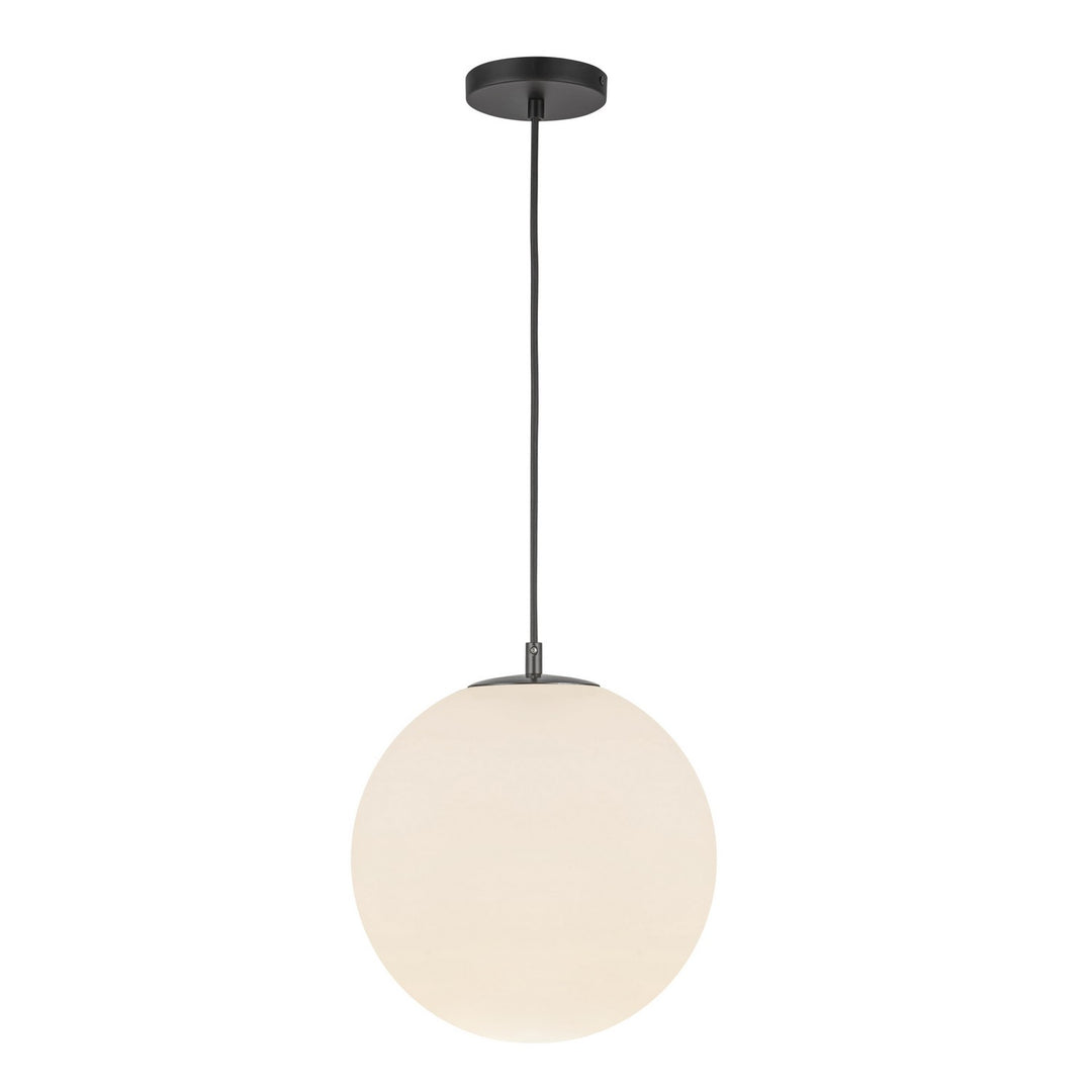 Marco One Light Pendant in Black/Opal Glass - available from The Lighting Shoppe, trusted by Canadian homeowners