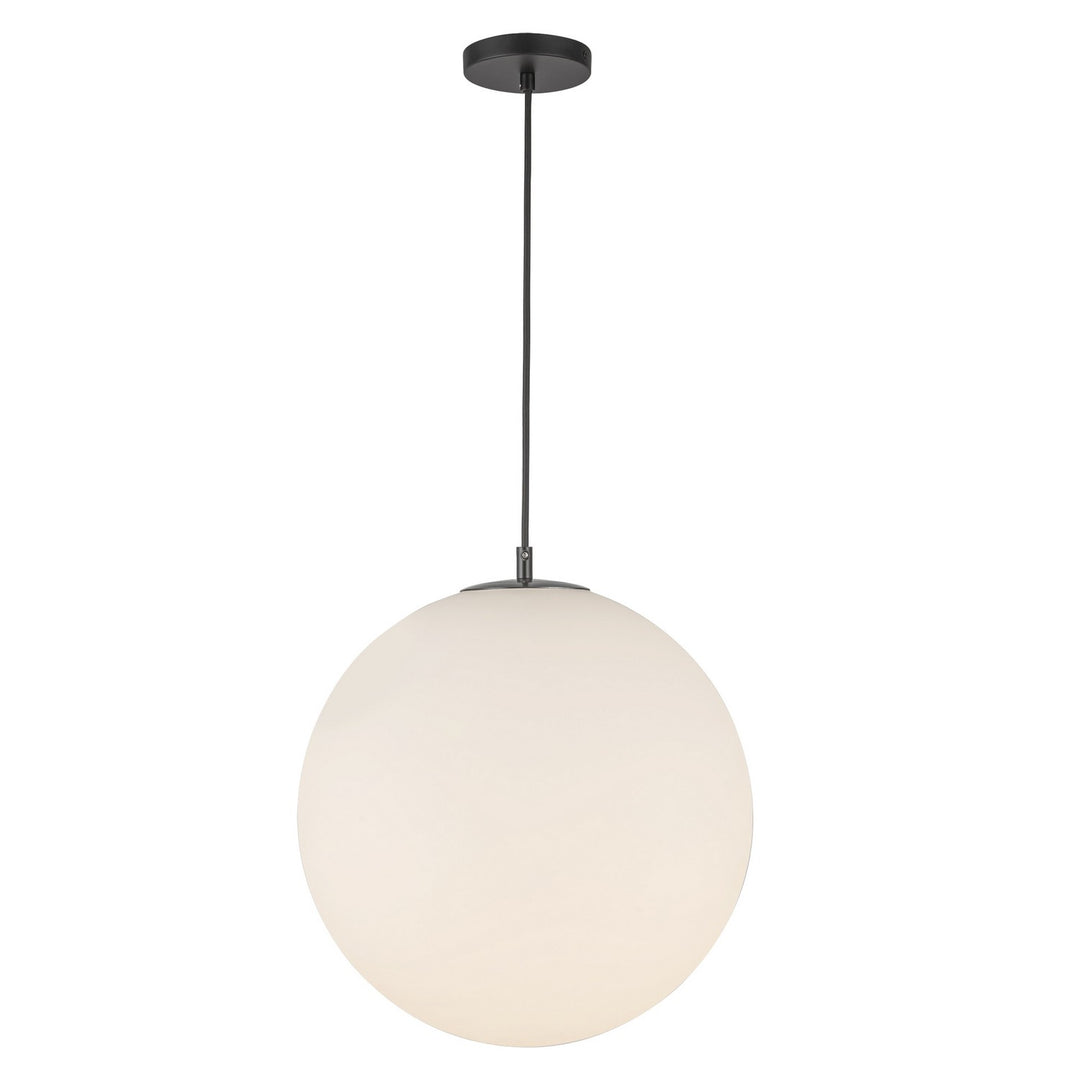Marco One Light Pendant in Black/Opal Glass - available from The Lighting Shoppe, trusted by Canadian homeowners