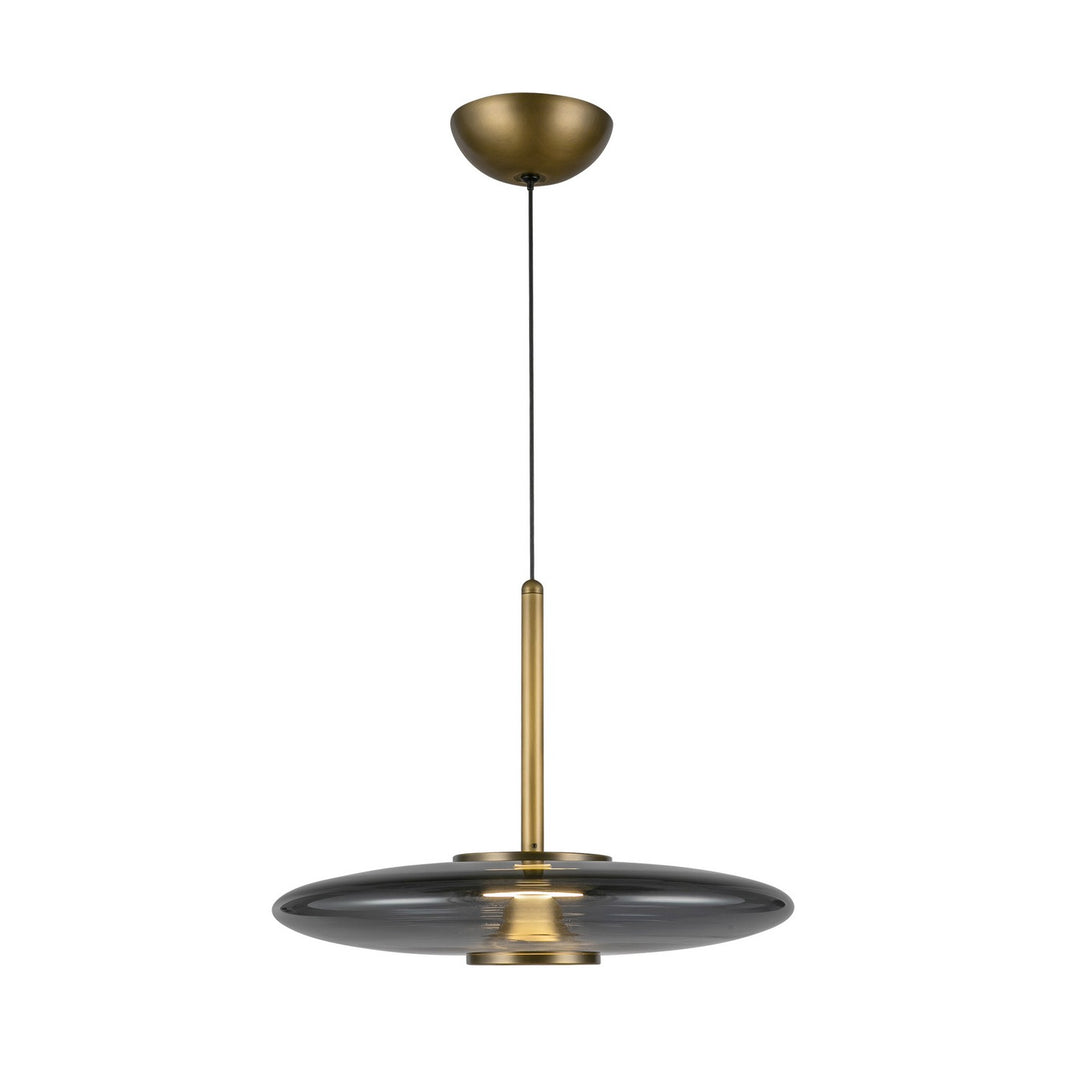 Kyoto LED Pendant in Vintage Brass/Smoked Glass - available from The Lighting Shoppe, trusted by Canadian homeowners