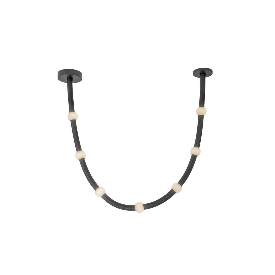 Kuzco Canada - PD39307-BK/OP-UNV - LED Pendant - Corda - Black/Opal Glass
