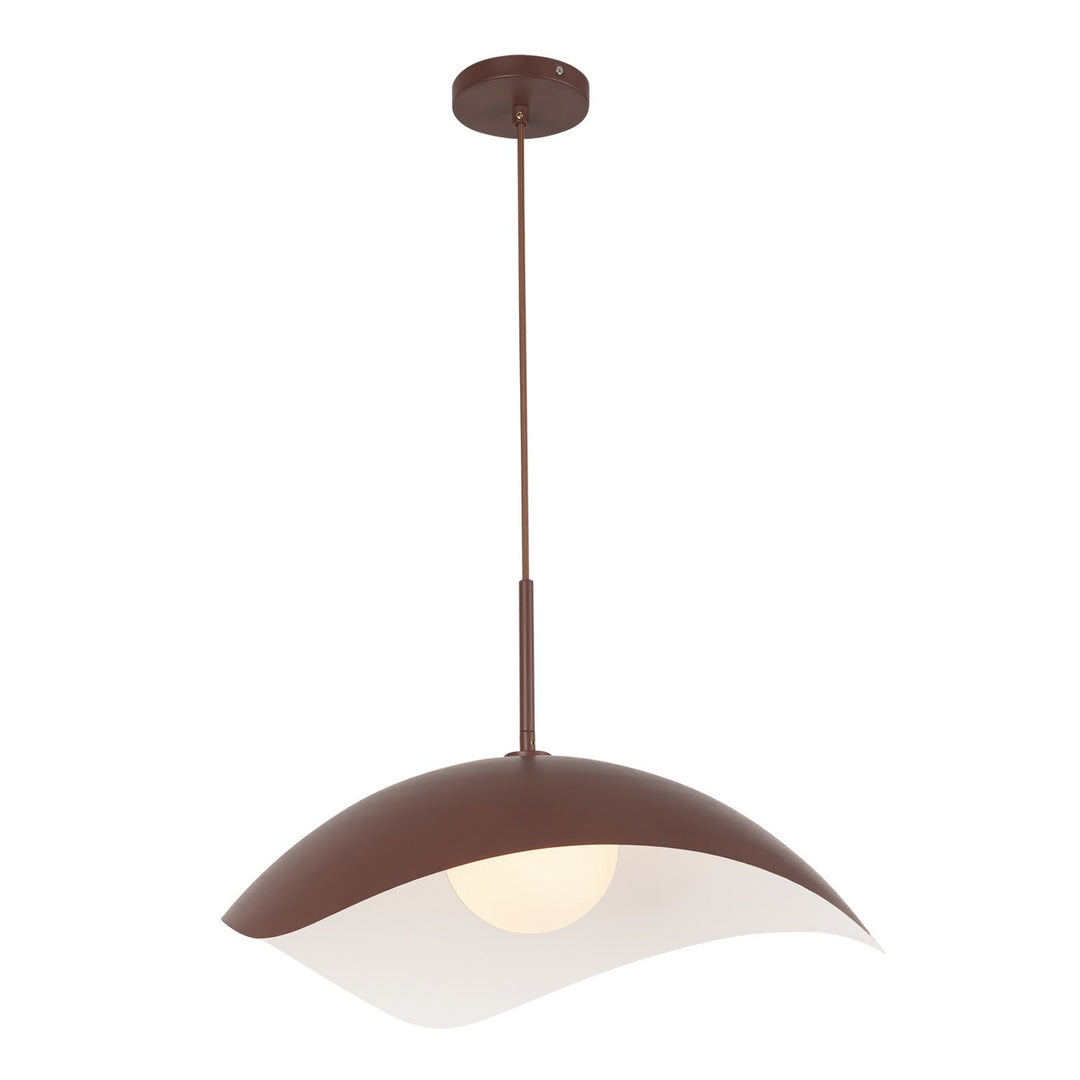 Kirby One Light Pendant in Burgundy - available from The Lighting Shoppe, trusted by Canadian homeowners