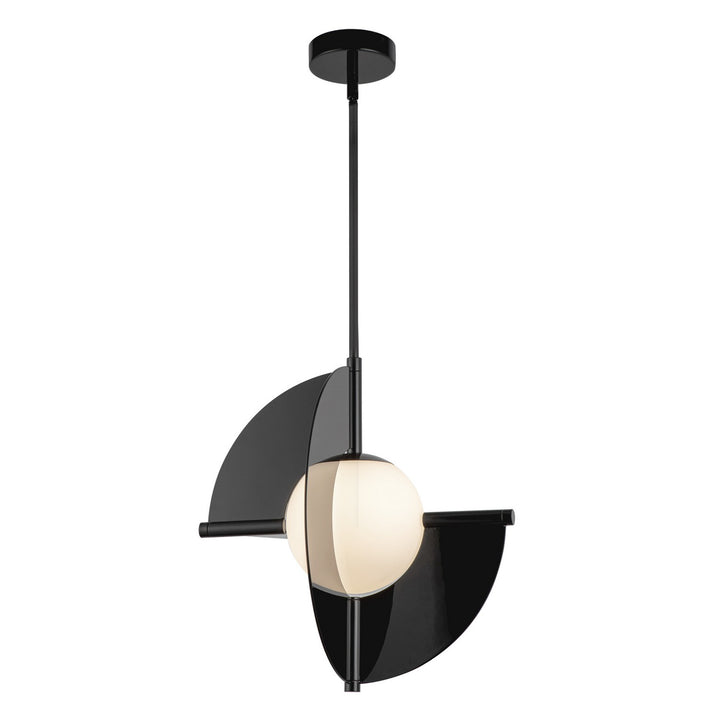 Kuzco Canada - PD65116-GBK/OP-UNV - LED Pendant - Scorpio - Glossy Black/Opal Glass