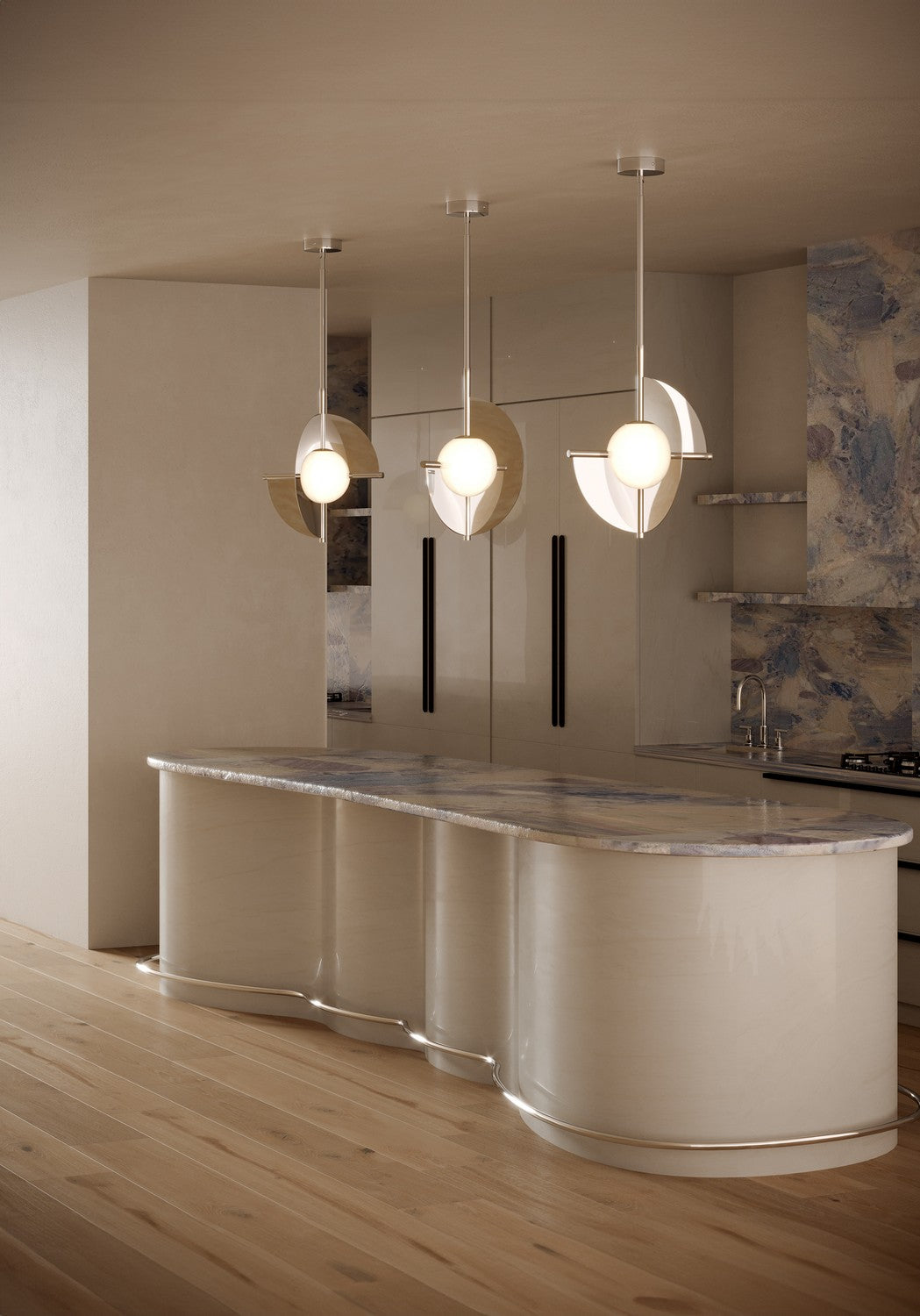 Kuzco Canada - PD65116-PN/OP-UNV - LED Pendant - Scorpio - Polished Nickel/Opal Glass