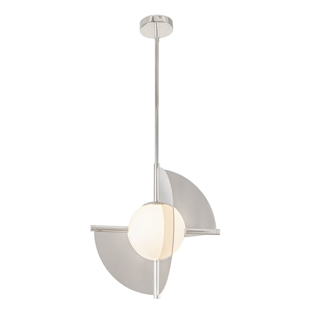 Scorpio LED Pendant in Polished Nickel/Opal Glass - available from The Lighting Shoppe, trusted by Canadian homeowners