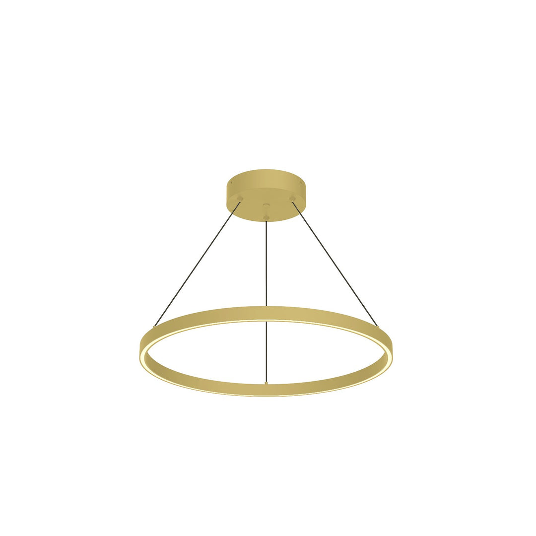 Cerchio LED Pendant in Brushed Gold - available from The Lighting Shoppe, trusted by Canadian homeowners