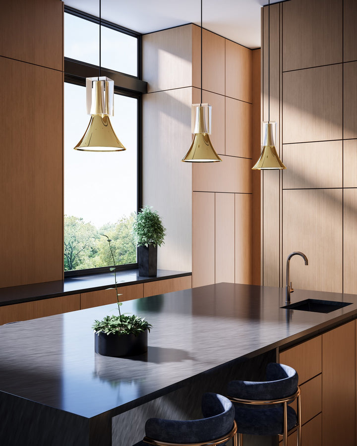 Kuzco Canada - PD94108-GBK/CC-UNV - LED Pendant - Floe - Glossy Black/Clear Crystal