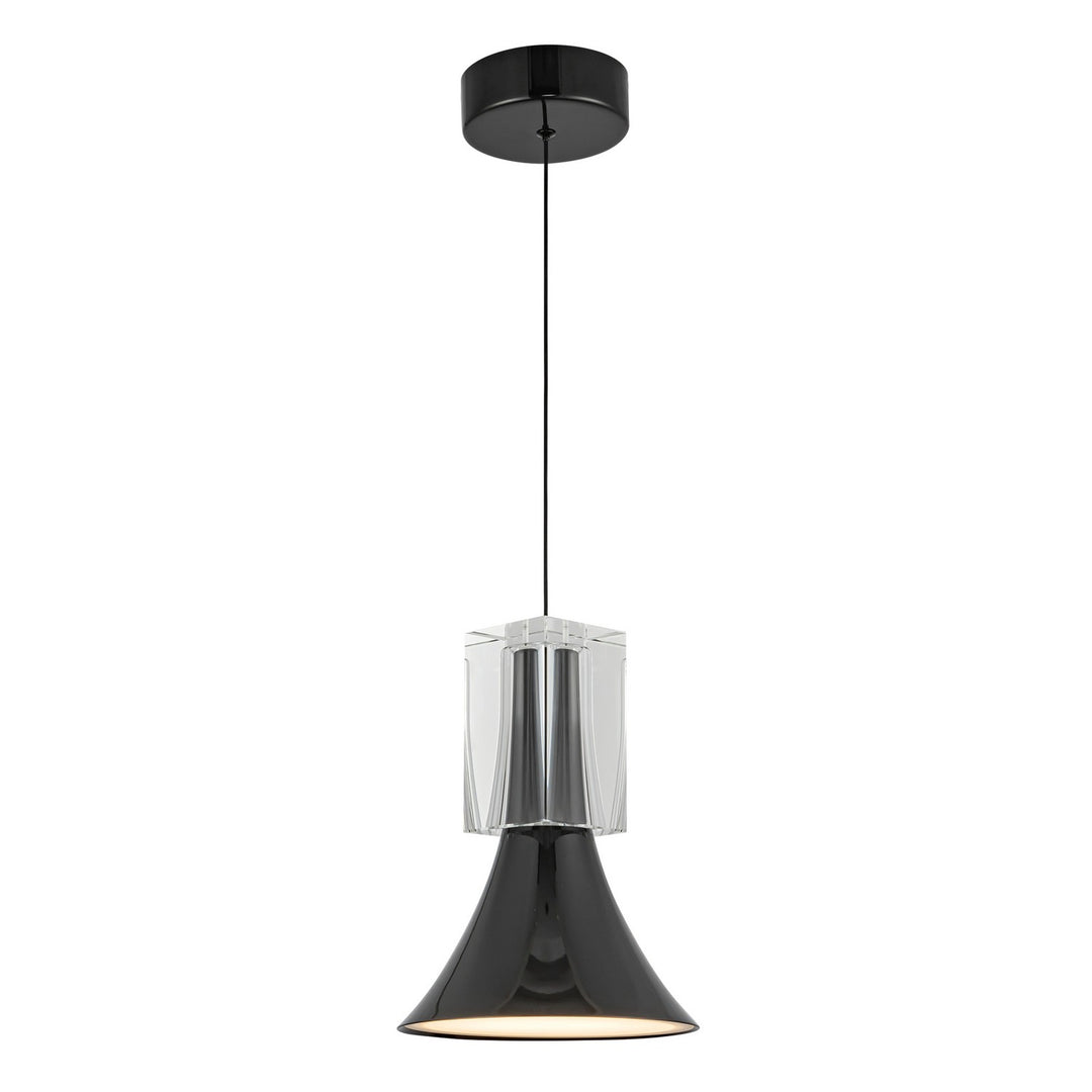 Floe LED Pendant in Glossy Black/Clear Crystal - available from The Lighting Shoppe, trusted by Canadian homeowners