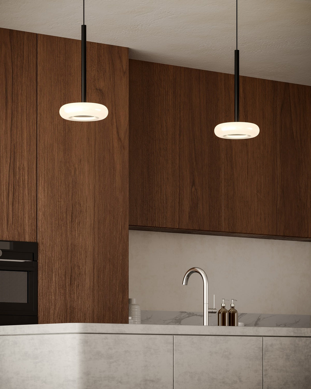Kuzco Canada - PD97204-BK/FR - LED Pendant - Stephord - Black/Frosted Glass