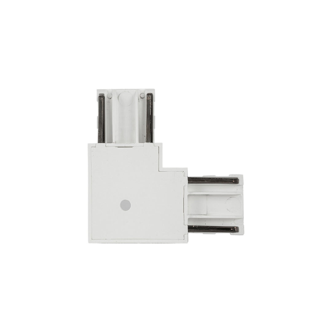 Trilo Track Track L-Connector in White - available from The Lighting Shoppe, trusted by Canadian homeowners