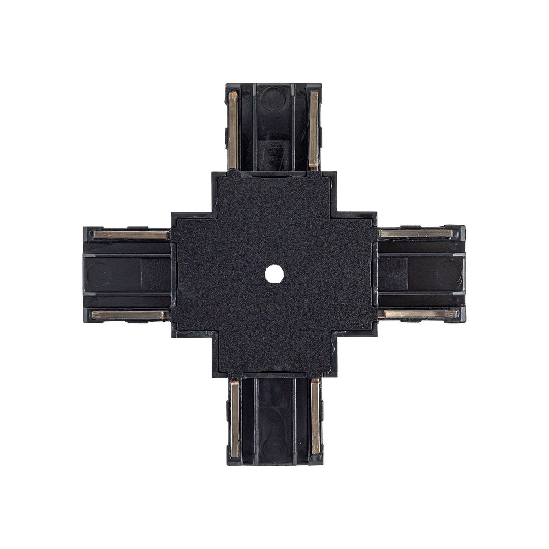 Trilo Track Track X-Connector in Black - available from The Lighting Shoppe, trusted by Canadian homeowners
