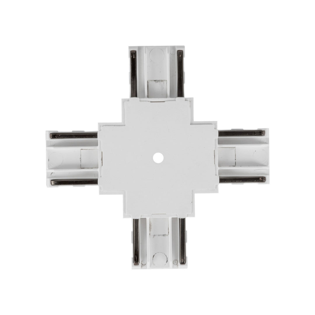 Trilo Track Track X-Connector in White - available from The Lighting Shoppe, trusted by Canadian homeowners