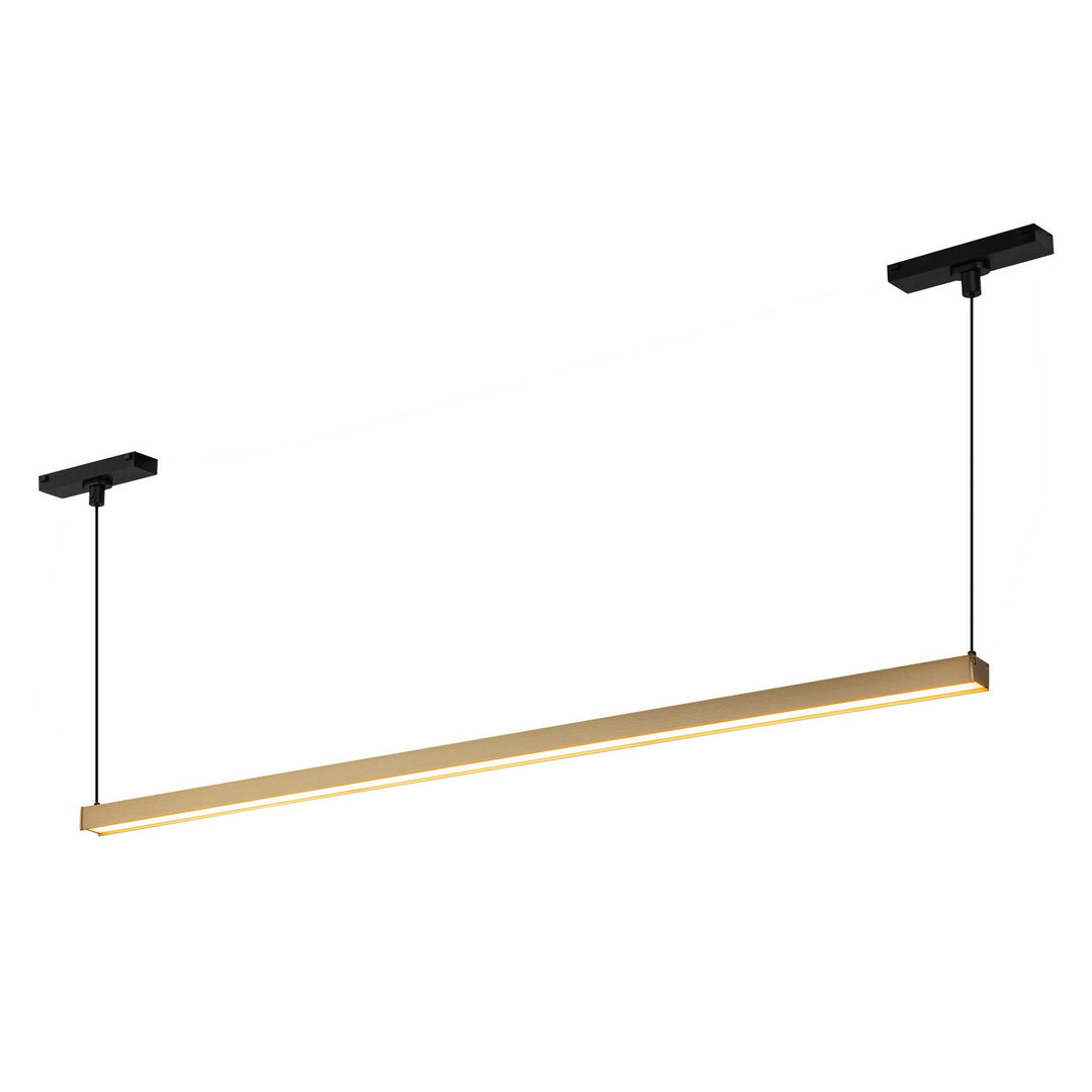 Mira LED Track Linear Pendant in Brushed Gold - available from The Lighting Shoppe, trusted by Canadian homeowners
