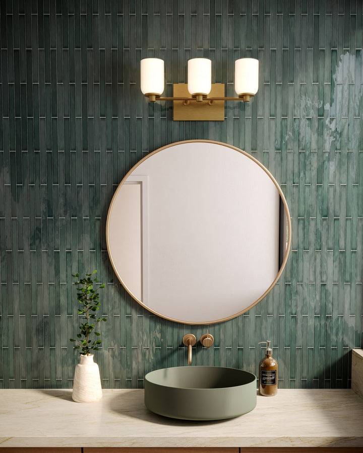 Kuzco Canada - VL57718-BG/GO - Three Light Vanity - Nola - Brushed Gold/Glossy Opal Glass