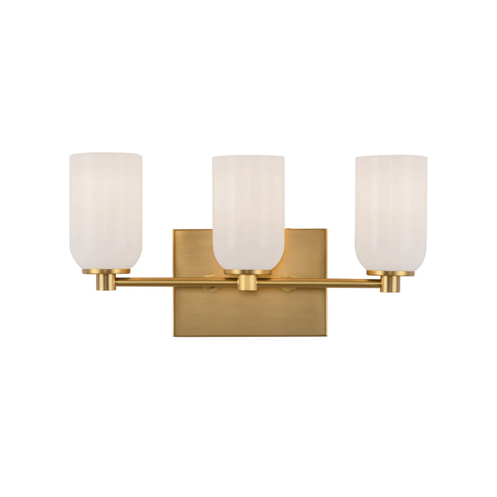 Kuzco Canada - VL57718-BG/GO - Three Light Vanity - Nola - Brushed Gold/Glossy Opal Glass