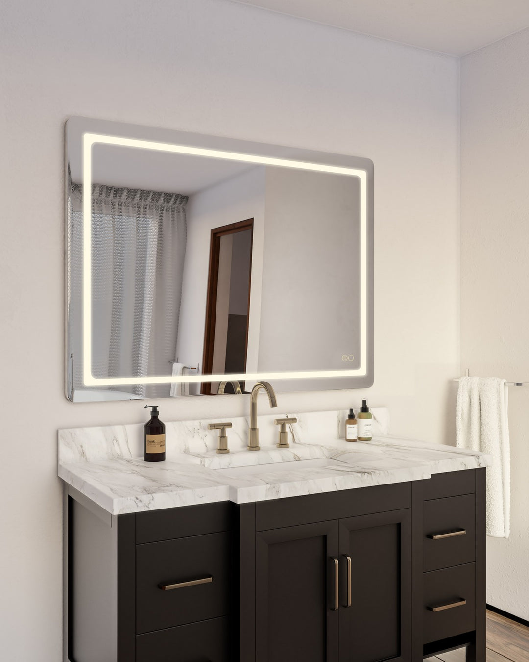 Kuzco Canada - VM31148-5CCT - LED Vanity Mirror - Seneca - Sandblasted Merc Edge