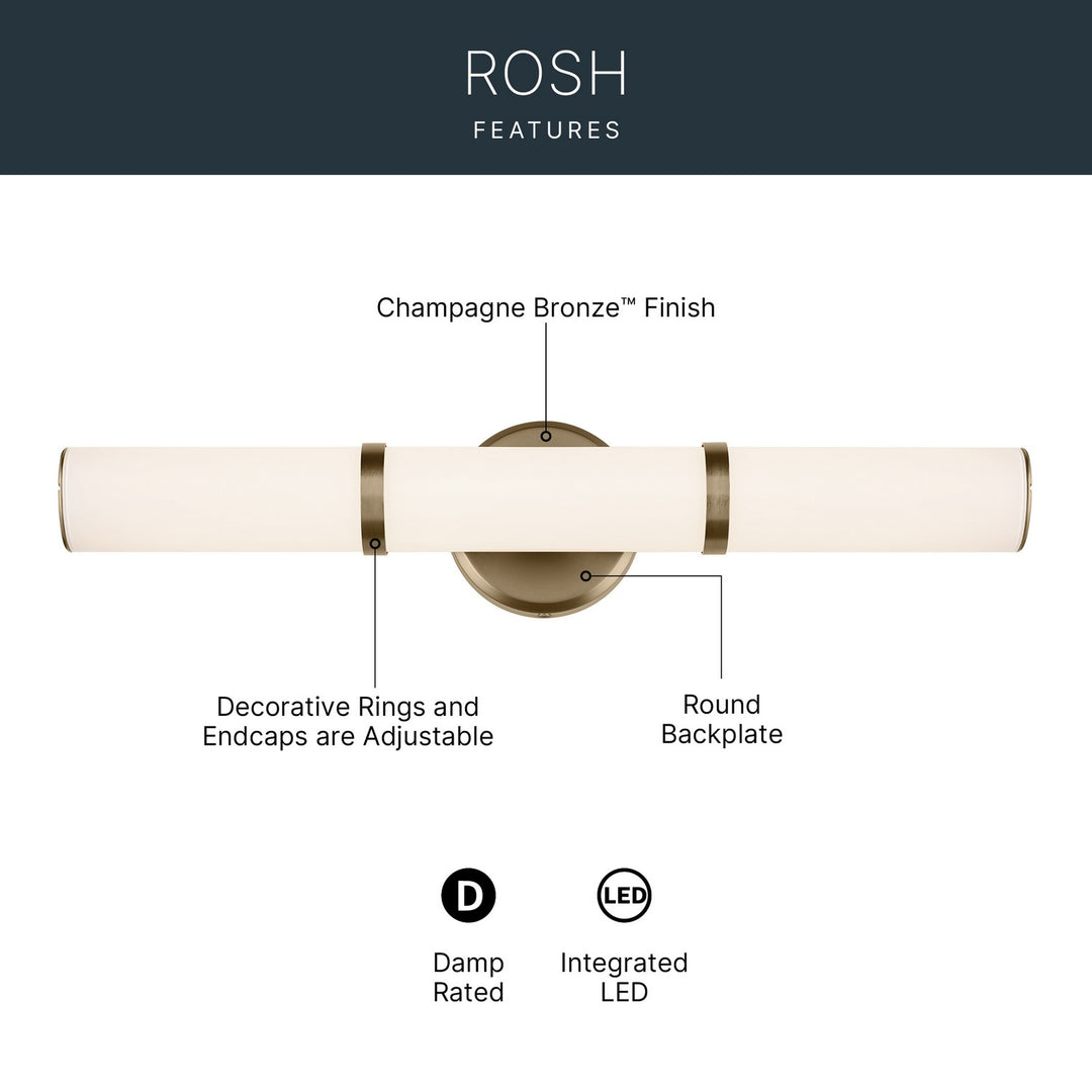 Kichler Canada - 55188CPZLED - LED Linear Bath - Rosh - Champagne Bronze