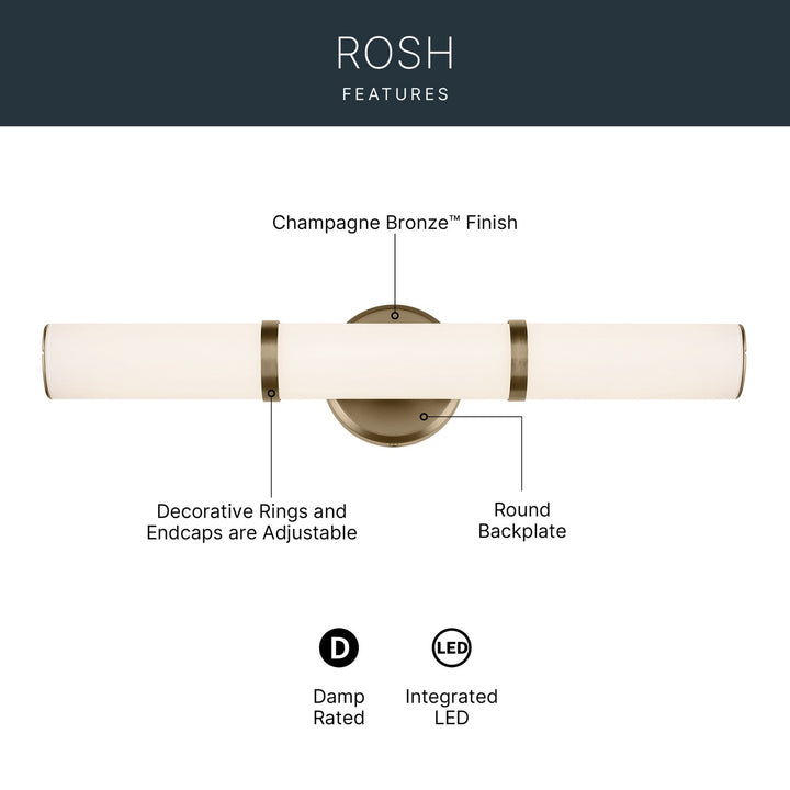 Kichler Canada - 55188CPZLED - LED Linear Bath - Rosh - Champagne Bronze