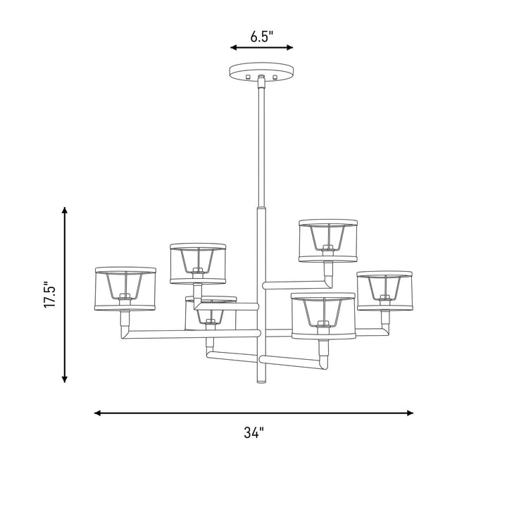 Savoy House - 1-6492-6-328 - Six Light Chandelier - Mariquita - Spun Gold