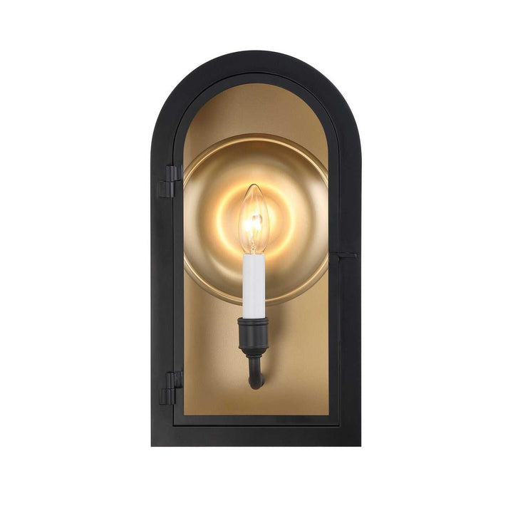 Savoy House - 5-410-331 - One Light Outdoor Wall Lantern - Grotto - Matte Black w/Vintage Gold