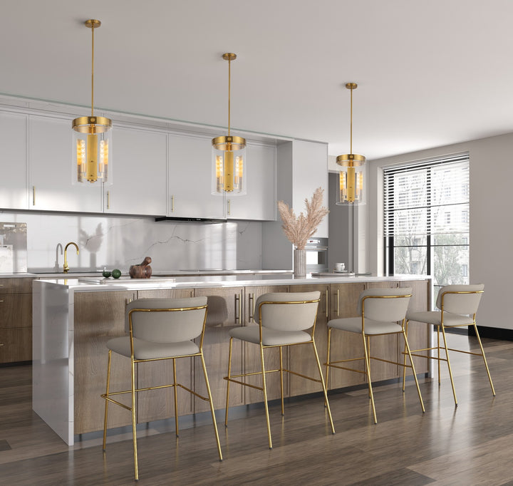 Artcraft Canada - AC10051BR - Three Light Pendant - Dahlia - Brushed Brass