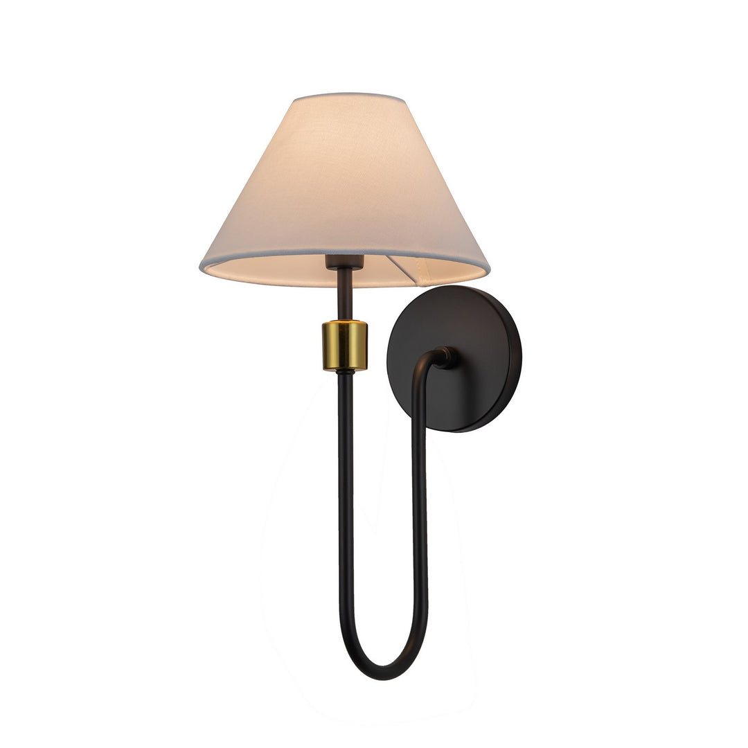 Providence One Light Wall Sconce in Black, Brushed Brass - available from The Lighting Shoppe, trusted by Canadian homeowners