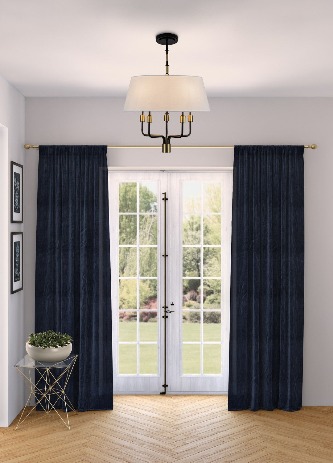 Artcraft Canada - AC12035BB - Five Light Pendant - Providence - Black, Brushed Brass