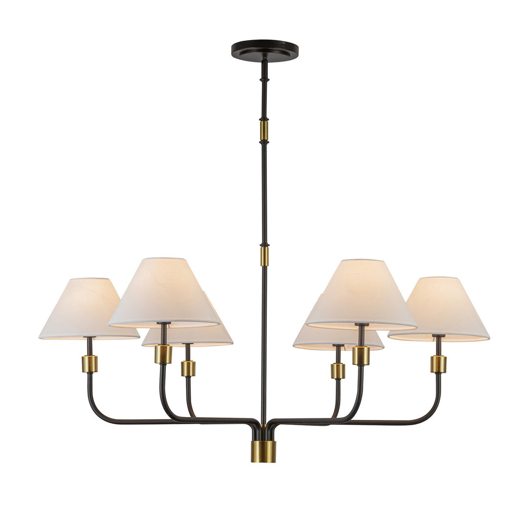Providence Six Light Chandelier in Black, Brushed Brass - available from The Lighting Shoppe, trusted by Canadian homeowners
