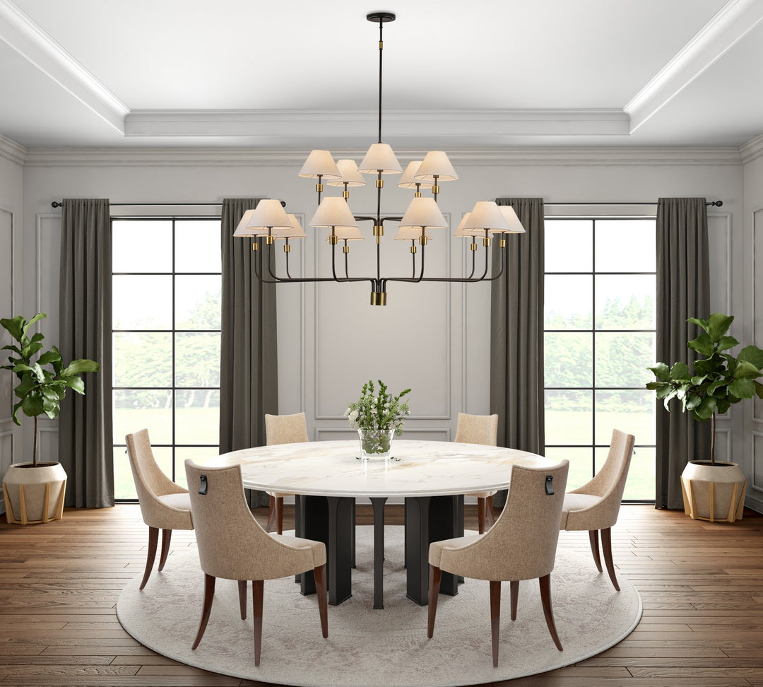 Artcraft Canada - AC12039BB - 15 Light Chandelier - Providence - Black, Brushed Brass