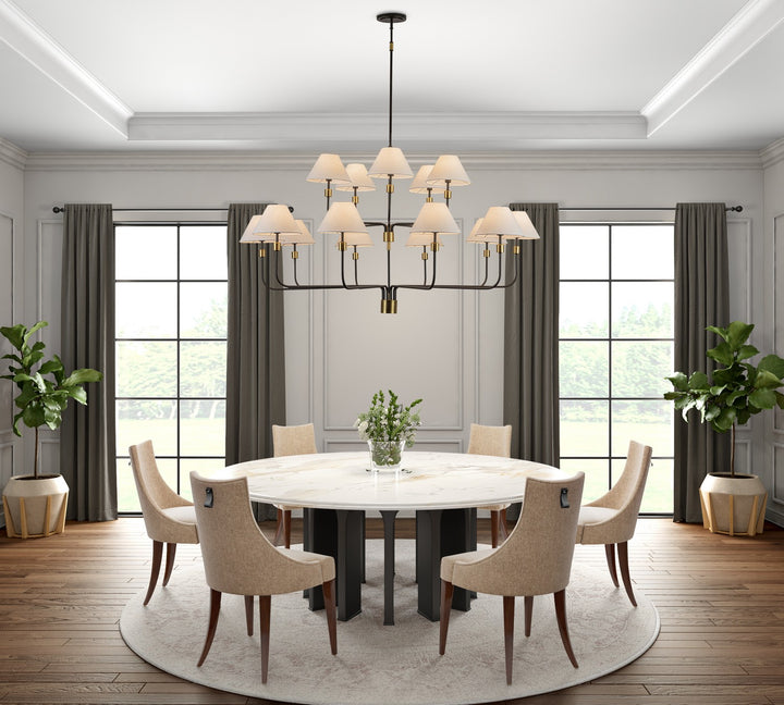 Artcraft Canada - AC12039BB - 15 Light Chandelier - Providence - Black, Brushed Brass