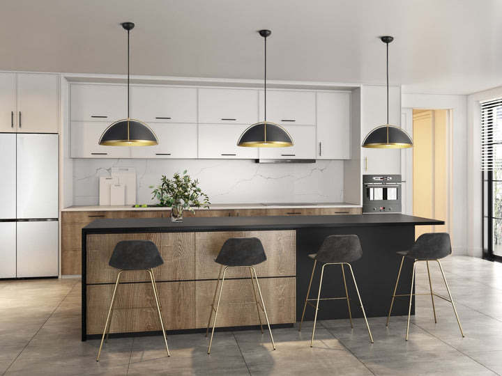 Artcraft Canada - AC12041BB - One Light Pendant - Dahlia - Black, Brushed Brass