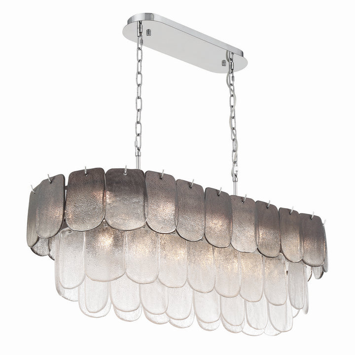 Artcraft Canada - AC12054CS - 12 Light Island Pendant - Bianca - Polished Nickel, Crystalline Smoke