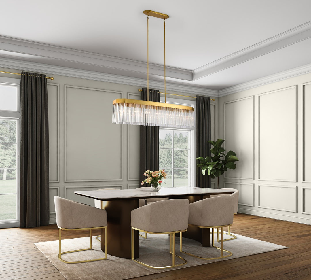 Artcraft Canada - AC12064BR - Seven Light Island Pendant - Emma - Brushed Brass