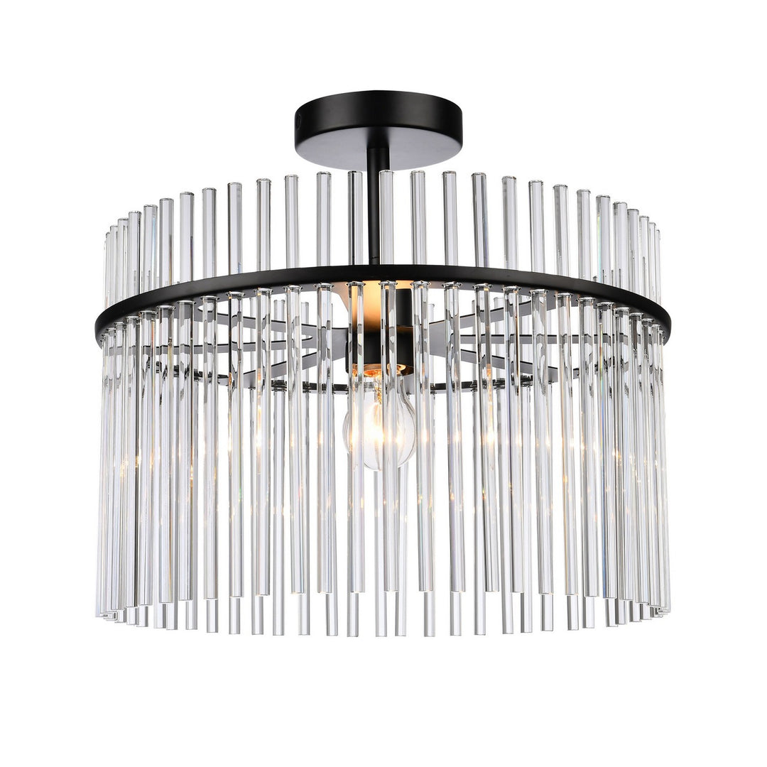 Ava One Light Semi Flush Mount in Black - available from The Lighting Shoppe, trusted by Canadian homeowners