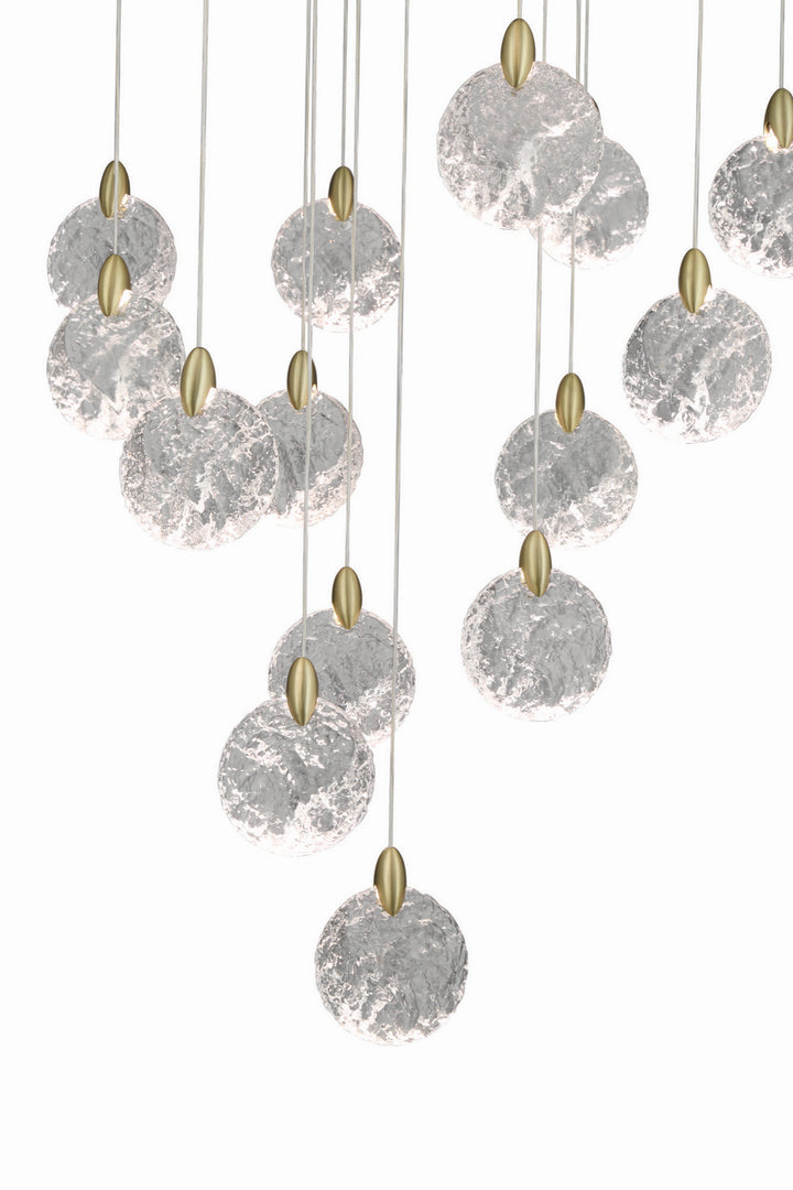 Artcraft Canada - AC12155BB - LED Chandelier - Snowflake - Satin Brass