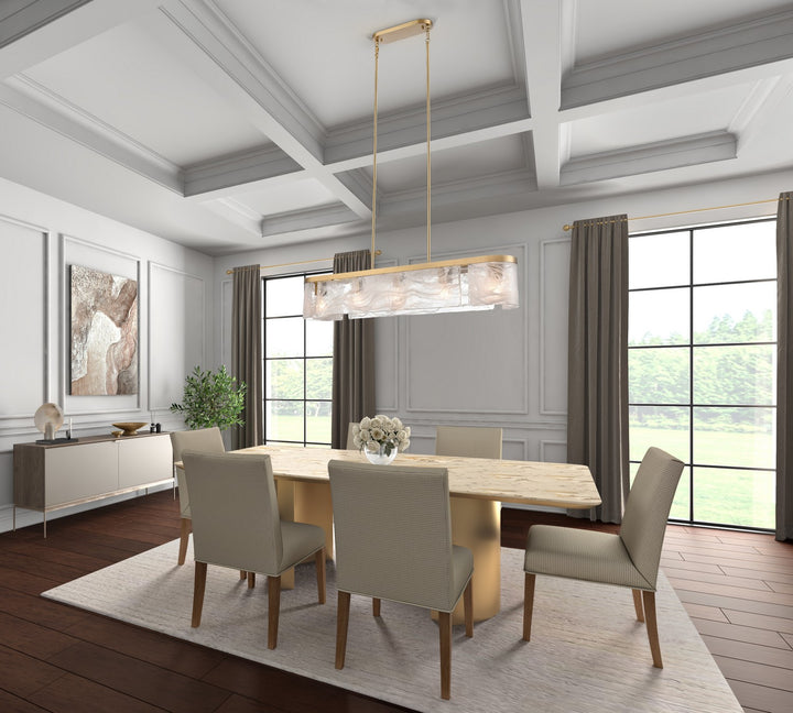 Artcraft Canada - AC12175BR - Six Light Island Pendant - Skye - Brass