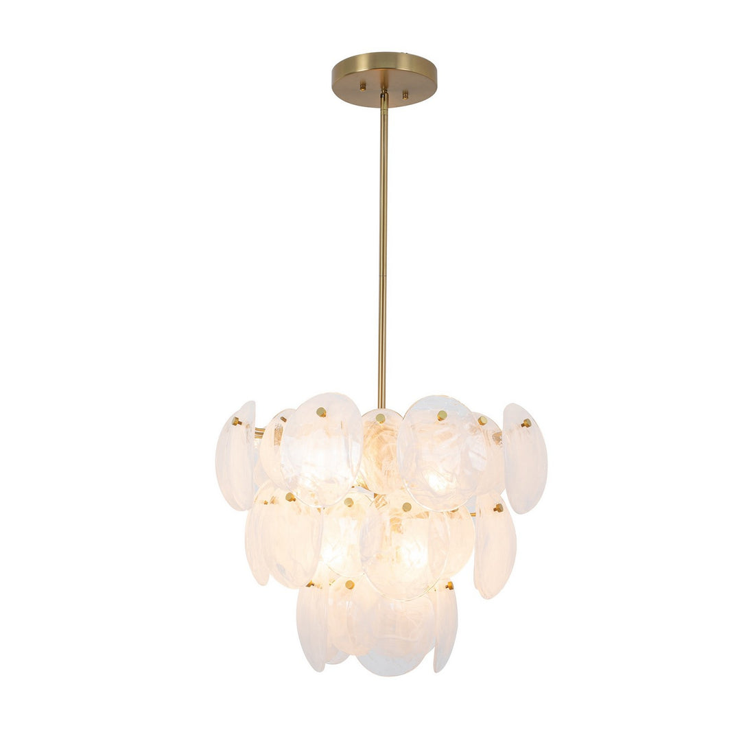 Lily Eight Light Chandelier in Brushed Brass - available from The Lighting Shoppe, trusted by Canadian homeowners