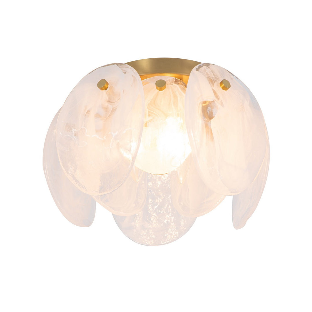 Lily Three Light Semi Flush Mount in Brushed Brass - available from The Lighting Shoppe, trusted by Canadian homeowners