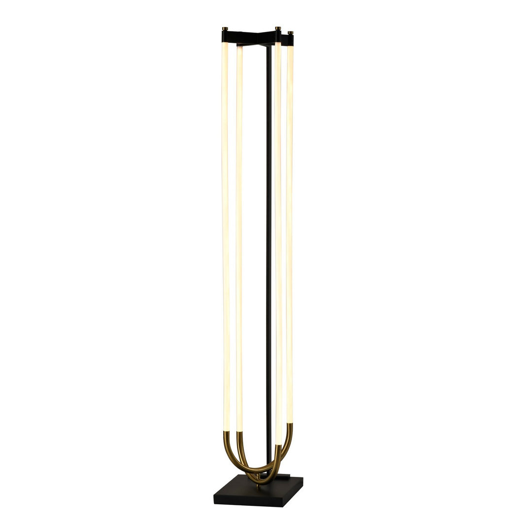 Cascata LED Floor Lamp in Black, Brushed Brass - available from The Lighting Shoppe, trusted by Canadian homeowners