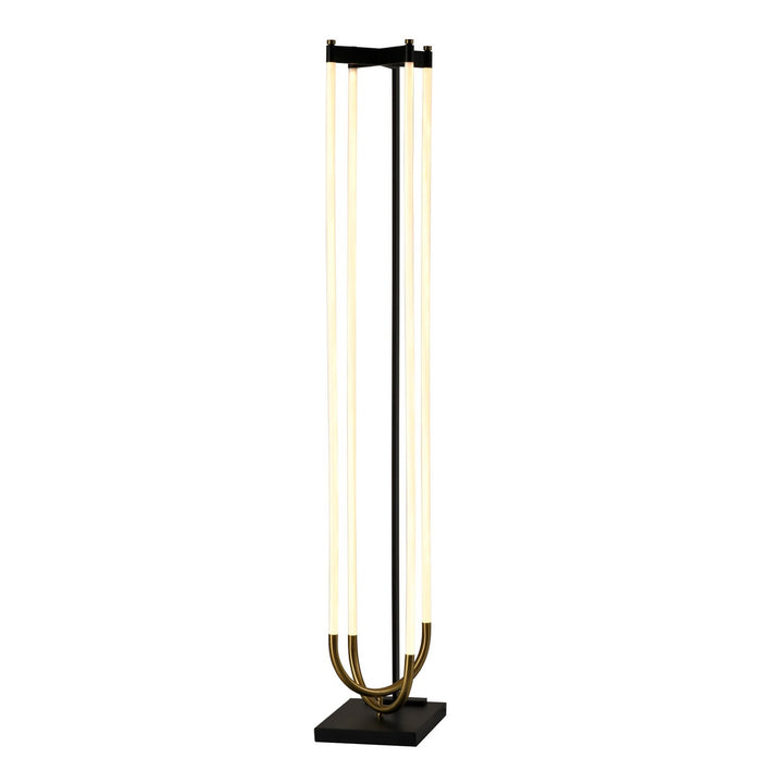 Artcraft Canada - AC6816BK - LED Floor Lamp - Cascata - Black, Brushed Brass