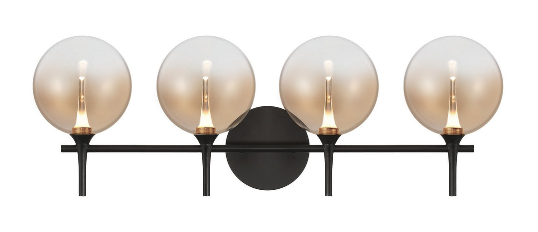 Four Light Vanity in Black - available from The Lighting Shoppe, trusted by Canadian homeowners